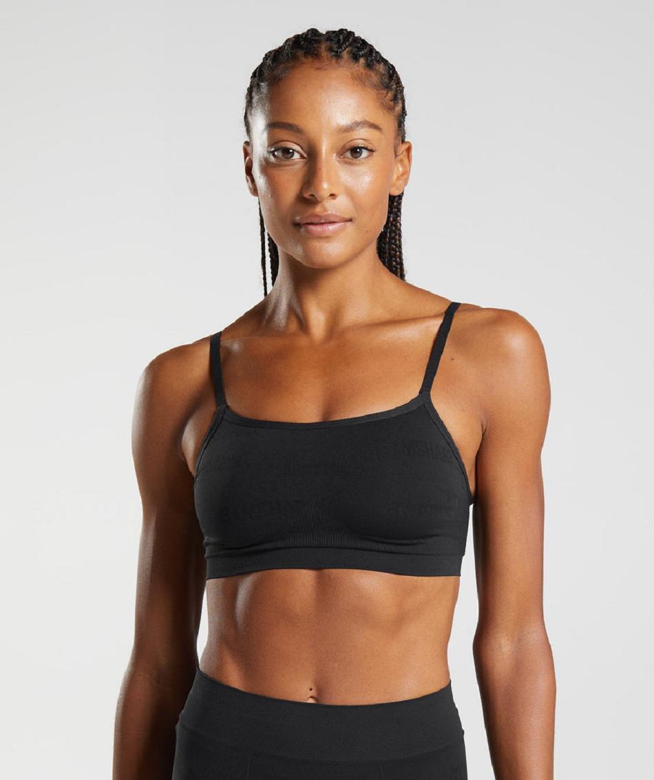 Gymshark Seamless Jacquard Ženske Bralette Crne | HR 3173ZUT